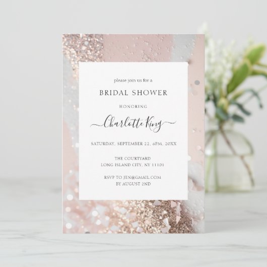 エレガントグリッターブライダルシャワー 招待状 (スタンド正面)