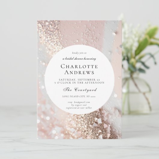 エレガントグリッターブライダルシャワー 招待状 (スタンド正面)