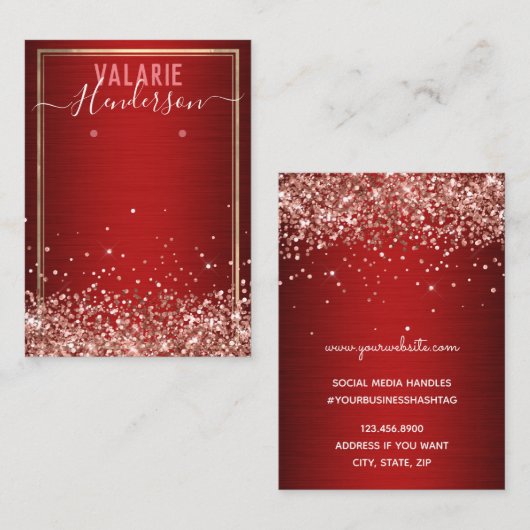 エレガントグリッターブラシ金具及びイヤリングホルダー 名刺 (正面/裏面)