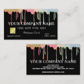 エレガントグリッターブラッククレジットカード 名刺 (正面/裏面)