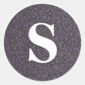 エレガントグリッターブラックモノグラム封筒用シール ラウンドシール (正面)