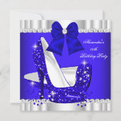 エレガントグリッターブ王室のルーシルバーハイヒール 招待状 (正面)