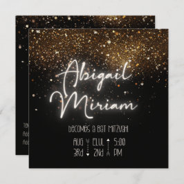 エレガントグリッターヘブルバルミツワー招待状 招待状