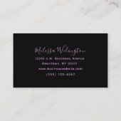 エレガントグリッターホイルフェイクラベンダーガーリー 名刺 (裏面)