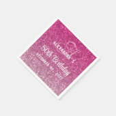 エレガントグリッターホットピグラデーションンク50誕生日 スタンダードカクテルナプキン (角)