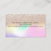 エレガントグリッターホログラフィグラデーションックフレーム 名刺 (裏面)