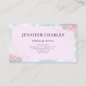 エレガントグリッターメイクアップアーティストホログラフィー 名刺 (裏面)
