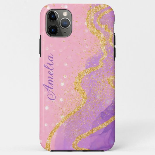 エレガントグリッターモノグラムの名 Case-Mate iPhoneケース (裏面)