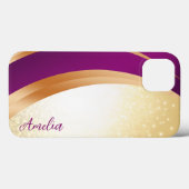 エレガントグリッターモノグラムの名 Case-Mate iPhoneケース (裏面 (横))