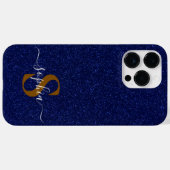 エレガントグリッターモノグラムの名 Case-Mate iPhoneケース (裏面 (横))