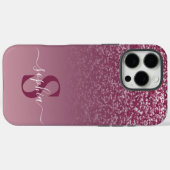 エレガントグリッターモノグラムの名 Case-Mate iPhoneケース (裏面 (横))