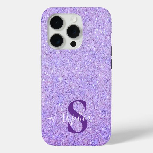 エレガントグリッターモノグラムの名 Case-Mate iPhoneケース (裏面)