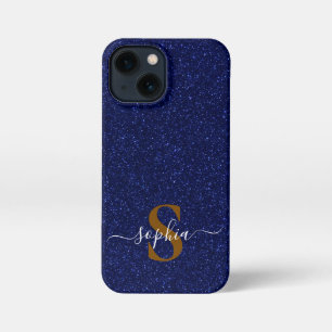 エレガントグリッターモノグラムの名 iPhone 13 MINIケース