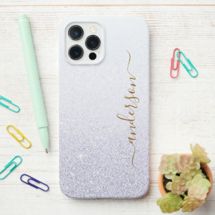 エレガントグリッターモノグラムの名 iPhone 12 PRO MAXケース