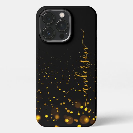 エレガントグリッターモノグラムの名 iPhoneケース (裏面)