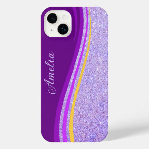 エレガントグリッターモノグラムの名 iPhone 14 PLUSケース