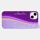 エレガントグリッターモノグラムの名 iPhoneケース (裏面横)