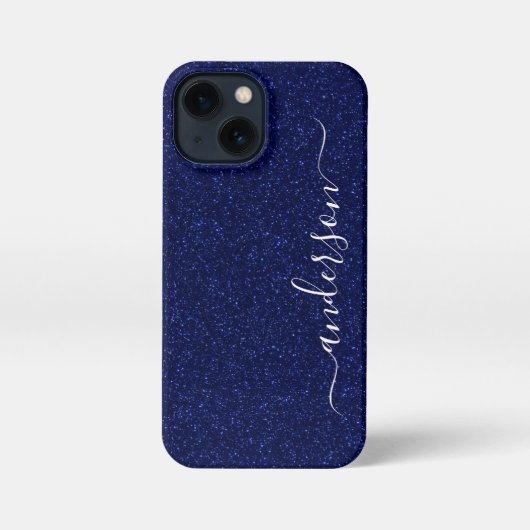 エレガントグリッターモノグラムの名 iPhoneケース (裏面)