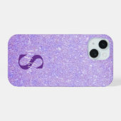 エレガントグリッターモノグラムの名 iPhone 15ケース (裏面横)