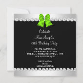 エレガントグリッターライムグリーンハイヒール誕生日 招待状 (裏面)