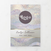 エレガントグリッター水彩三折パンフレット 三つ折りカード (カバー)