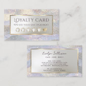 エレガントグリッター水彩波ロイヤリティカード 名刺 (正面/裏面)