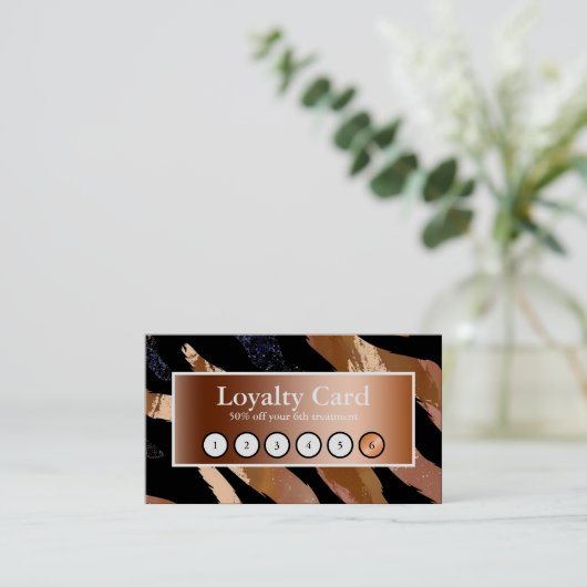 エレガントグリッター水彩波ロイヤリティカード 名刺