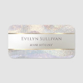 エレガントグリッター水彩波名タグ 名札 (正面)