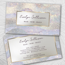 エレガントグリッター水彩画の名刺