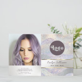 エレガントグリッター水彩画波二折パンフレット (スタンド正面)