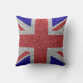 エレガントグリッター素晴らしイギリスブリットユニオンジャックフラグ クッション (裏面)