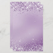 エレガントグリッター紫色のひな形5.5インチx 8.5インチ 便箋 (正面/裏面)