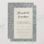 エレガントグリッター結婚発表招待状 招待状 (正面/裏面)