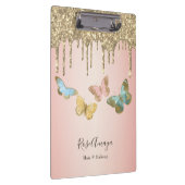 エレガントグリッター蝶パーソナライズされた クリップボード (右)