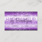 エレガントグリッター製品ラベル紫ラベンダー 名刺 (正面)