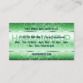 エレガントグリッター製品ラベル薄い明るい緑 名刺 (裏面)