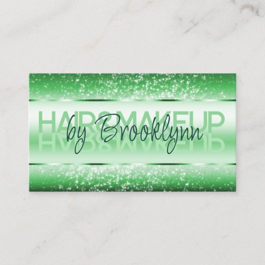 エレガントグリッター製品ラベル薄い明るい緑 名刺 (正面)