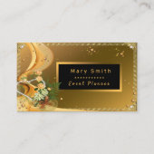 エレガントグリッター金ゴールドバラテキストの追加 名刺 (正面)