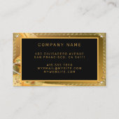 エレガントグリッター金ゴールドバラテキストの追加 名刺 (裏面)