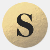 エレガントグリッター金ゴールドモノグラム封筒用シール ラウンドシール (正面)