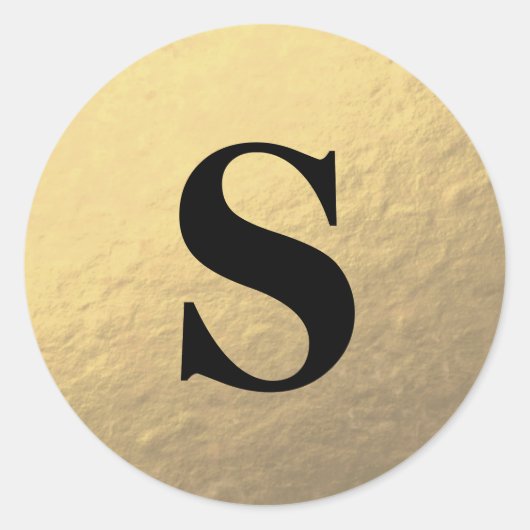 エレガントグリッター金ゴールドモノグラム封筒用シール ラウンドシール (正面)