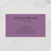 エレガントグリッター金ゴールド及び紫色の名刺 名刺 (裏面)