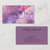 エレガントグリッター金ゴールド及び紫色の名刺 名刺 (正面/裏面)