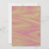 エレガントグリッター金ゴールド書道フローラ誕生日 招待状 (裏面)