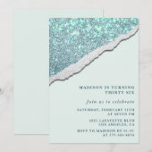 エレガントグリッター36歳の誕生日招待状スパークル 招待状 (正面/裏面)