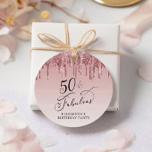 エレガントグリッター50th誕生日パーティーありがとう フェイバータグ