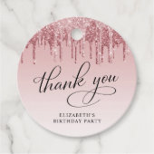 エレガントグリッター50th誕生日パーティーありがとう フェイバータグ (正面)