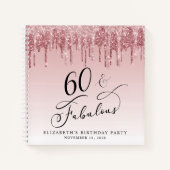 エレガントグリッター60thバースデーパーティーゲストブック ノートブック (正面)