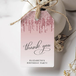 エレガントグリッター60th誕生日パーティーありがとう ギフトタグ