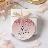 エレガントグリッター60th誕生日パーティーありがとう フェイバータグ